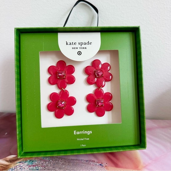 Kate Spade X Target Floral Linear Earrings New - Picture 2 of 4